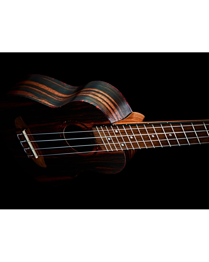 Ortega RUEB-SO Timber Series Soprano Ukulele 4 String - Ebony Natural + Bag