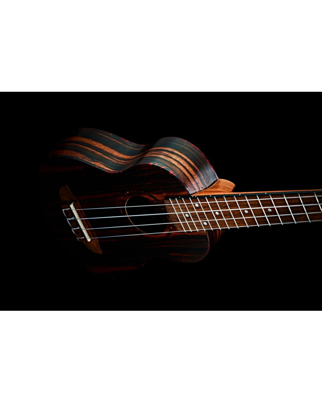 Ortega RUEB-SO Timber Series Soprano Ukulele 4 String - Ebony Natural + Bag