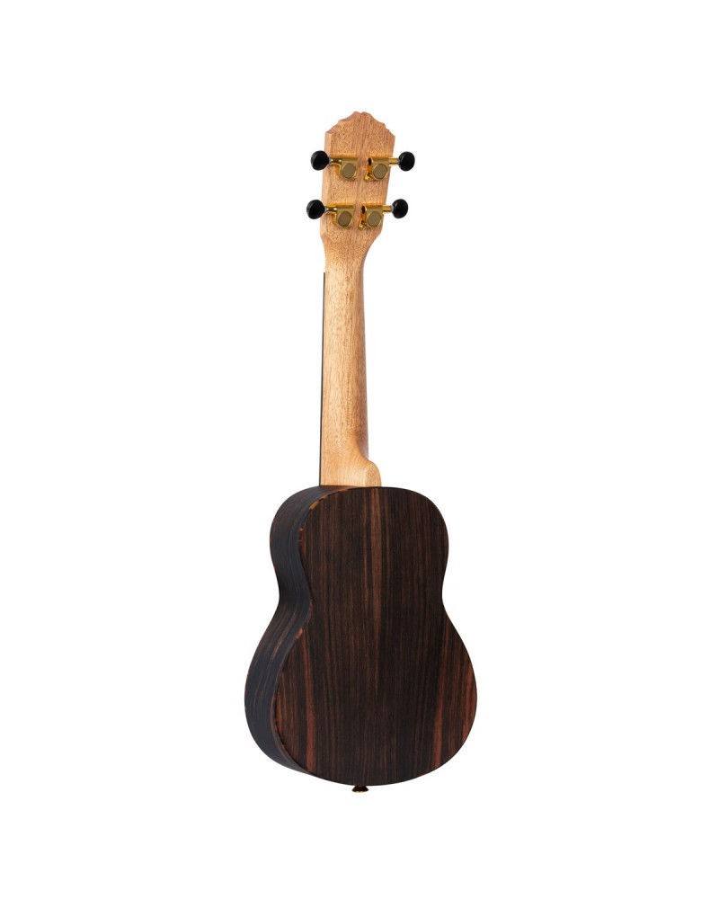 Ortega RUEB-SO Timber Series Soprano Ukulele 4 String - Ebony Natural + Bag