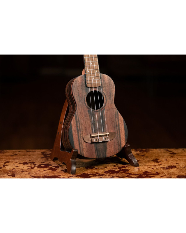 Ortega RUEB-SO Timber Series Soprano Ukulele 4 String - Ebony Natural + Bag