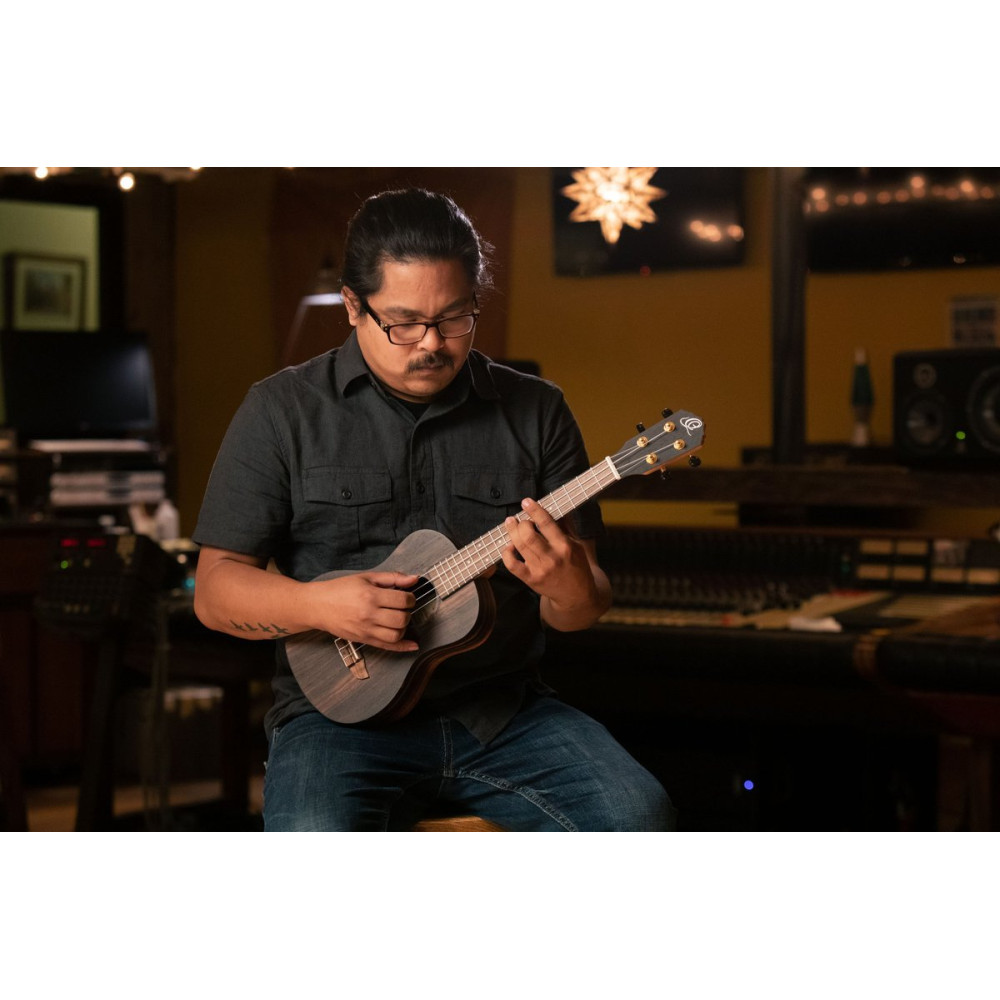 Ortega RUEB-TE Timber Series Tenor Ukulele 4 String - Ebony Natural + Bag