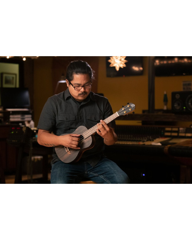 Ortega RUEB-TE Timber Series Tenor Ukulele 4 String - Ebony Natural + Bag