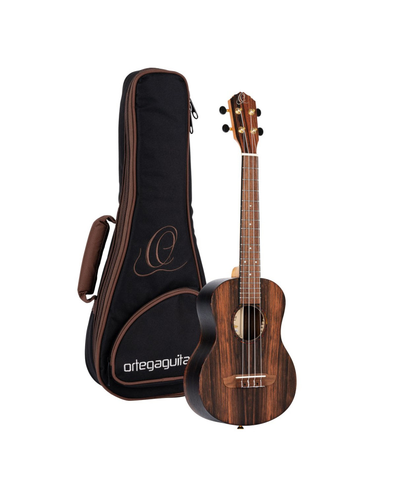 Ortega RUEB-TE Timber Series Tenor Ukulele 4 String - Ebony Natural + Bag