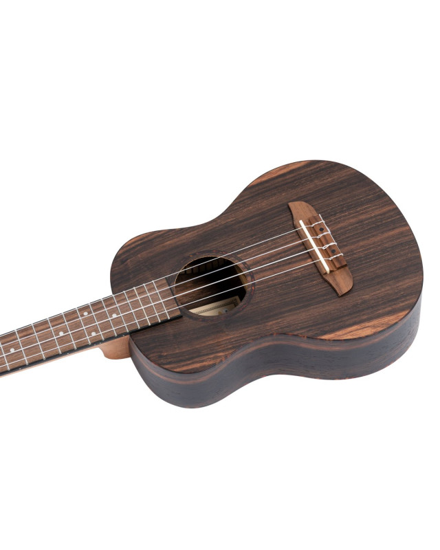 Ortega RUEB-TE Timber Series Tenor Ukulele 4 String - Ebony Natural + Bag