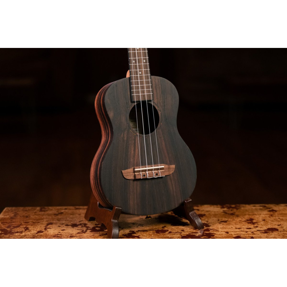 Ortega RUEB-TE Timber Series Tenor Ukulele 4 String - Ebony Natural + Bag