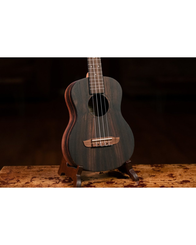 Ortega RUEB-TE Timber Series Tenor Ukulele 4 String - Ebony Natural + Bag