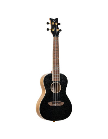 Ortega RUEL-MBK Element Series Concert Ukulele 4 String - Spruce / Catalpa Metallic Black + Bag