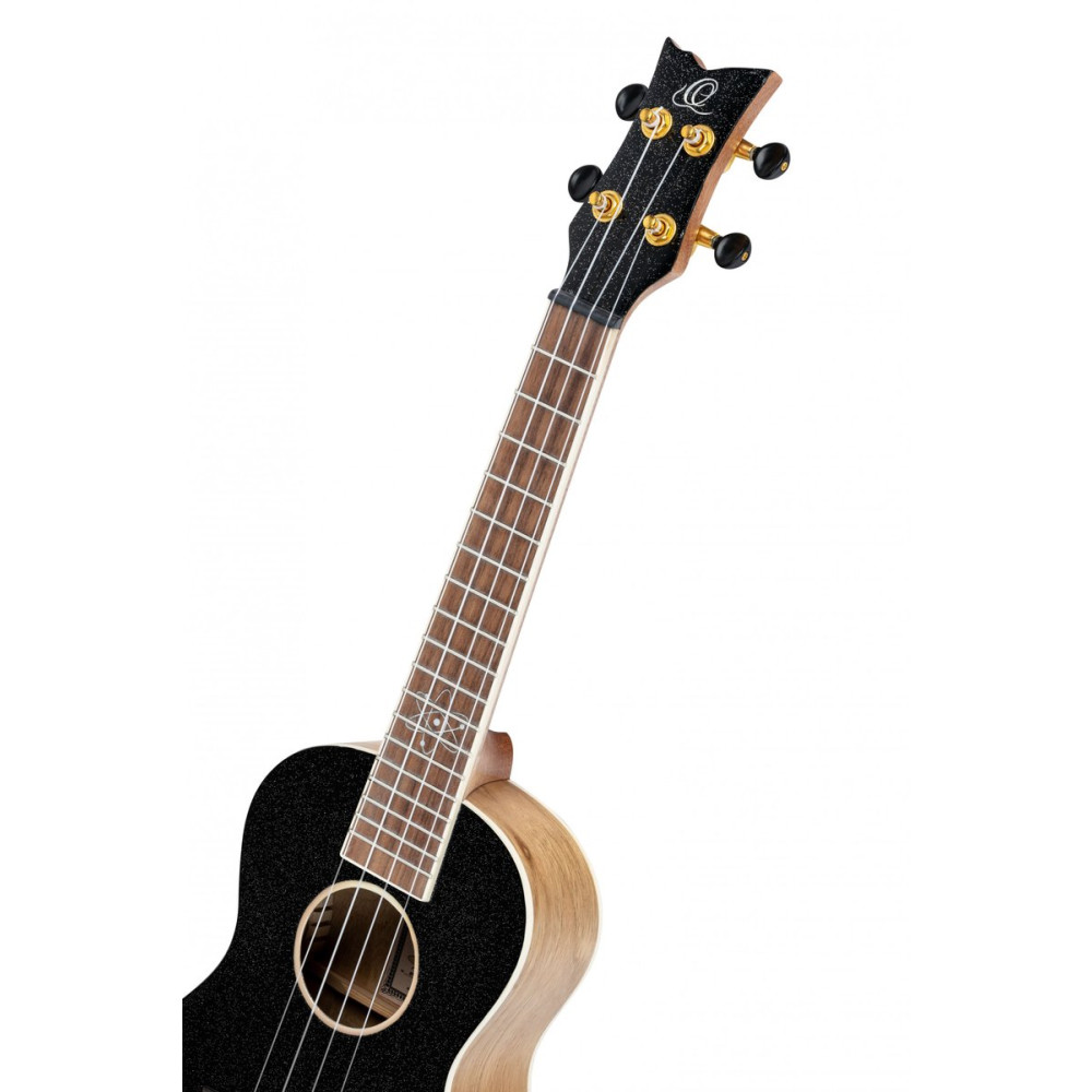 Ortega RUEL-MBK Element Series Concert Ukulele 4 String - Spruce / Catalpa Metallic Black + Bag