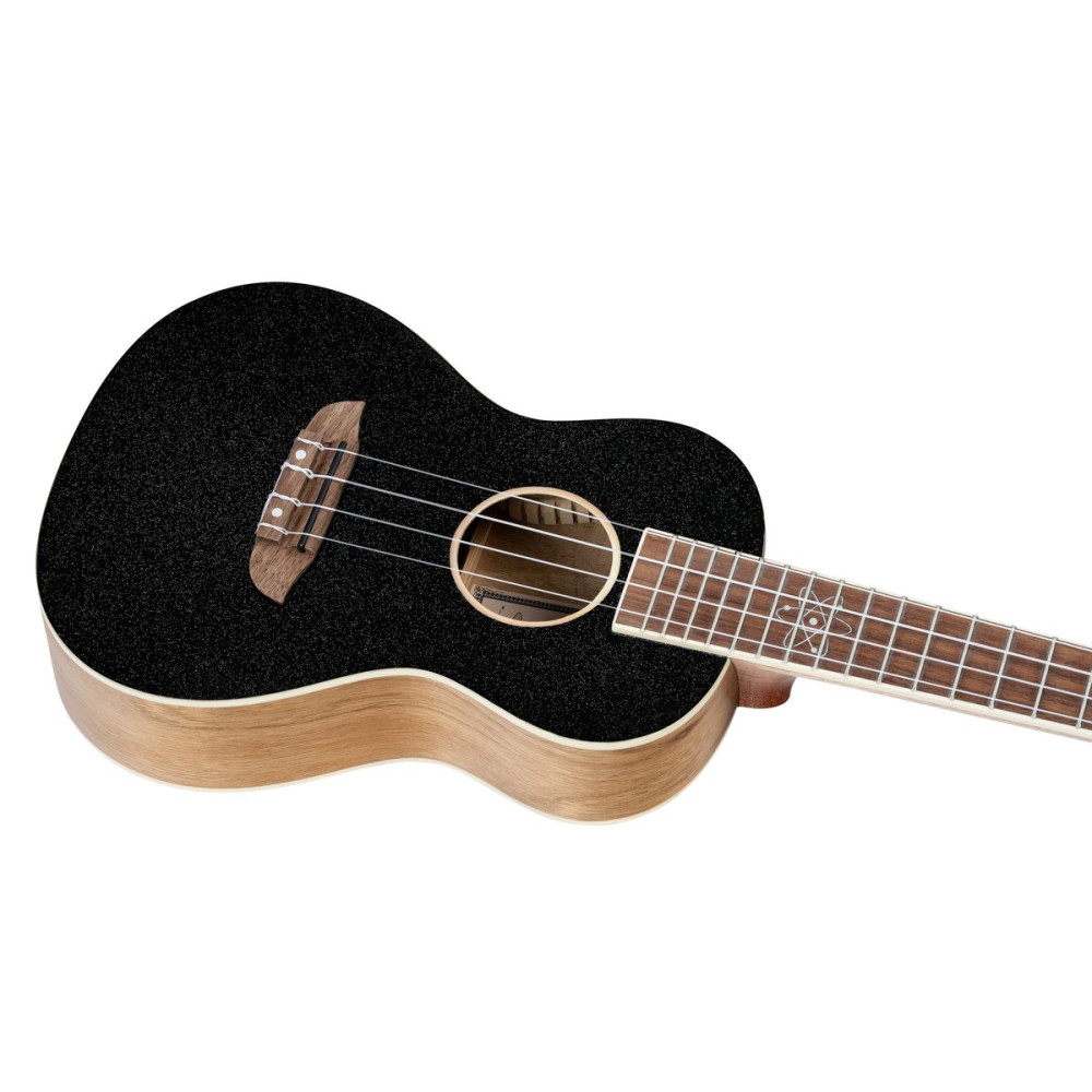 Ortega RUEL-MBK Element Series Concert Ukulele 4 String - Spruce / Catalpa Metallic Black + Bag