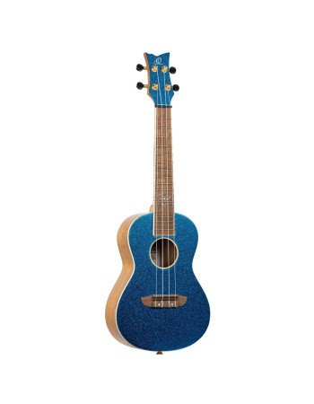 Ortega RUEL-MBL Element Series Concert Ukulele 4 String - Spruce / Catalpa Metallic Blue + Bag