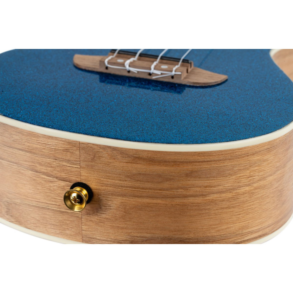 Ortega RUEL-MBL Element Series Concert Ukulele 4 String - Spruce / Catalpa Metallic Blue + Bag