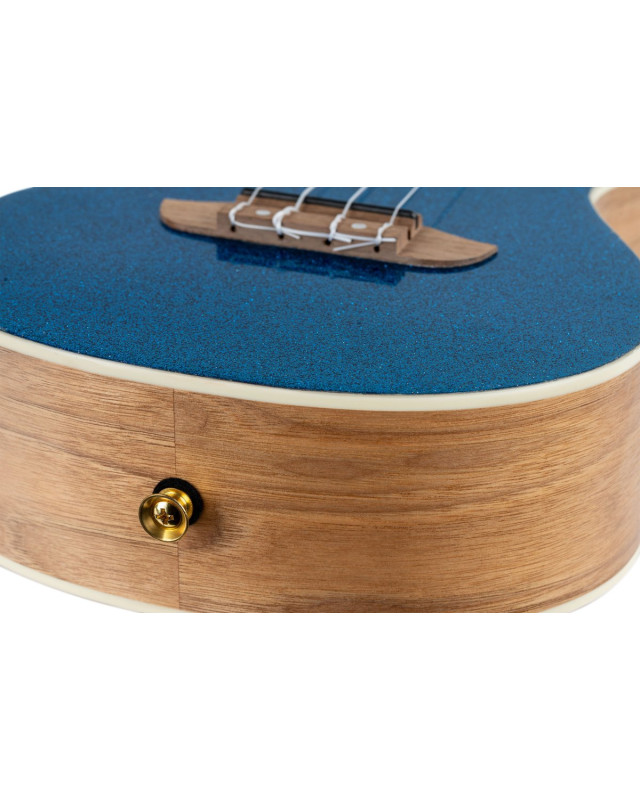Ortega RUEL-MBL Element Series Concert Ukulele 4 String - Spruce / Catalpa Metallic Blue + Bag