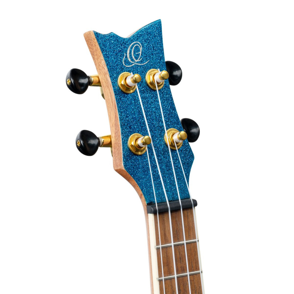 Ortega RUEL-MBL Element Series Concert Ukulele 4 String - Spruce / Catalpa Metallic Blue + Bag