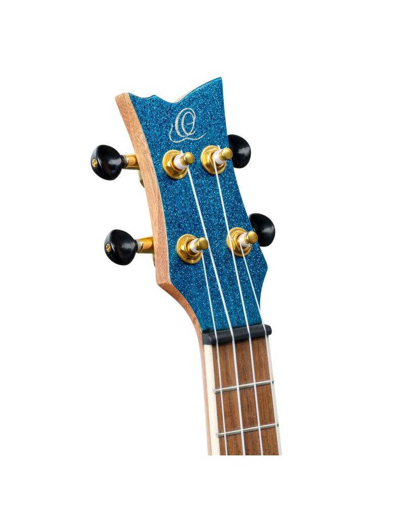 Ortega RUEL-MBL Element Series Concert Ukulele 4 String - Spruce / Catalpa Metallic Blue + Bag