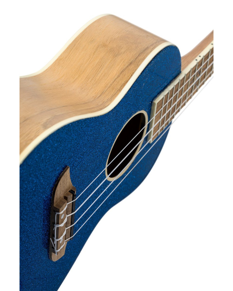 Ortega RUEL-MBL Element Series Concert Ukulele 4 String - Spruce / Catalpa Metallic Blue + Bag