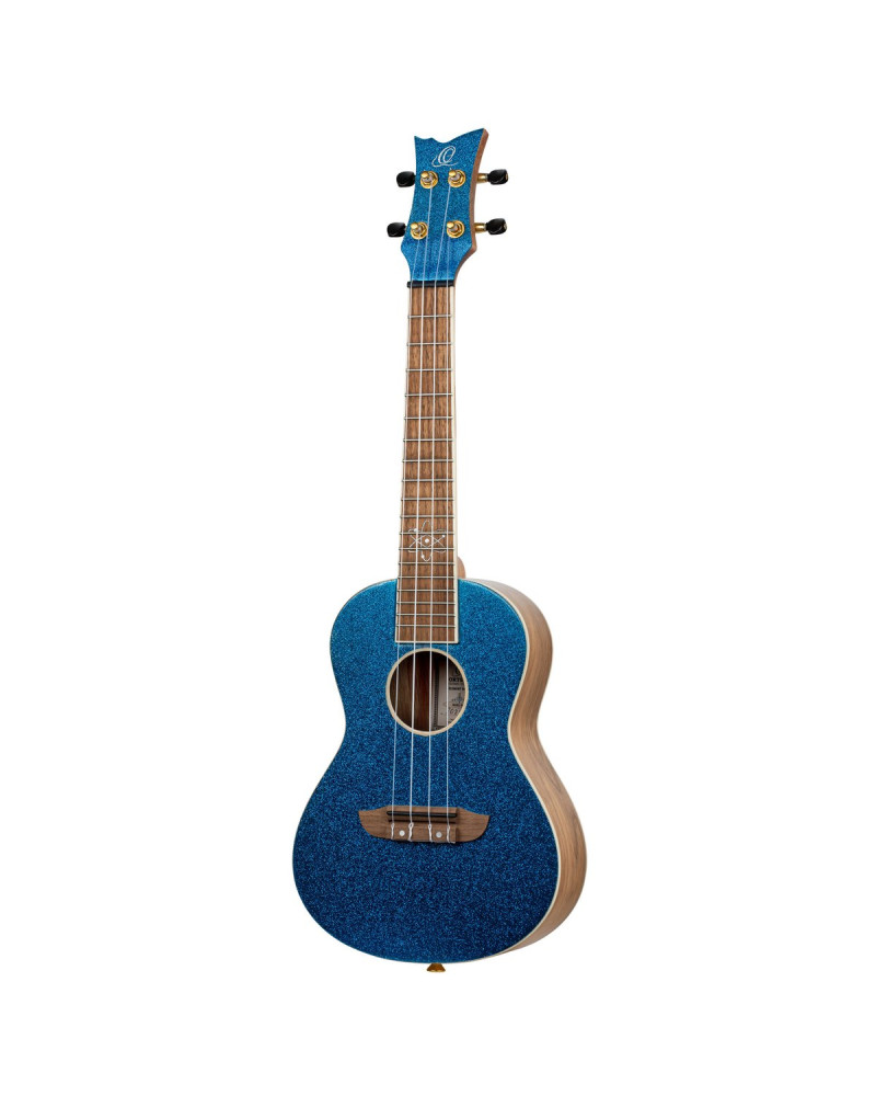 Ortega RUEL-MBL Element Series Concert Ukulele 4 String - Spruce / Catalpa Metallic Blue + Bag