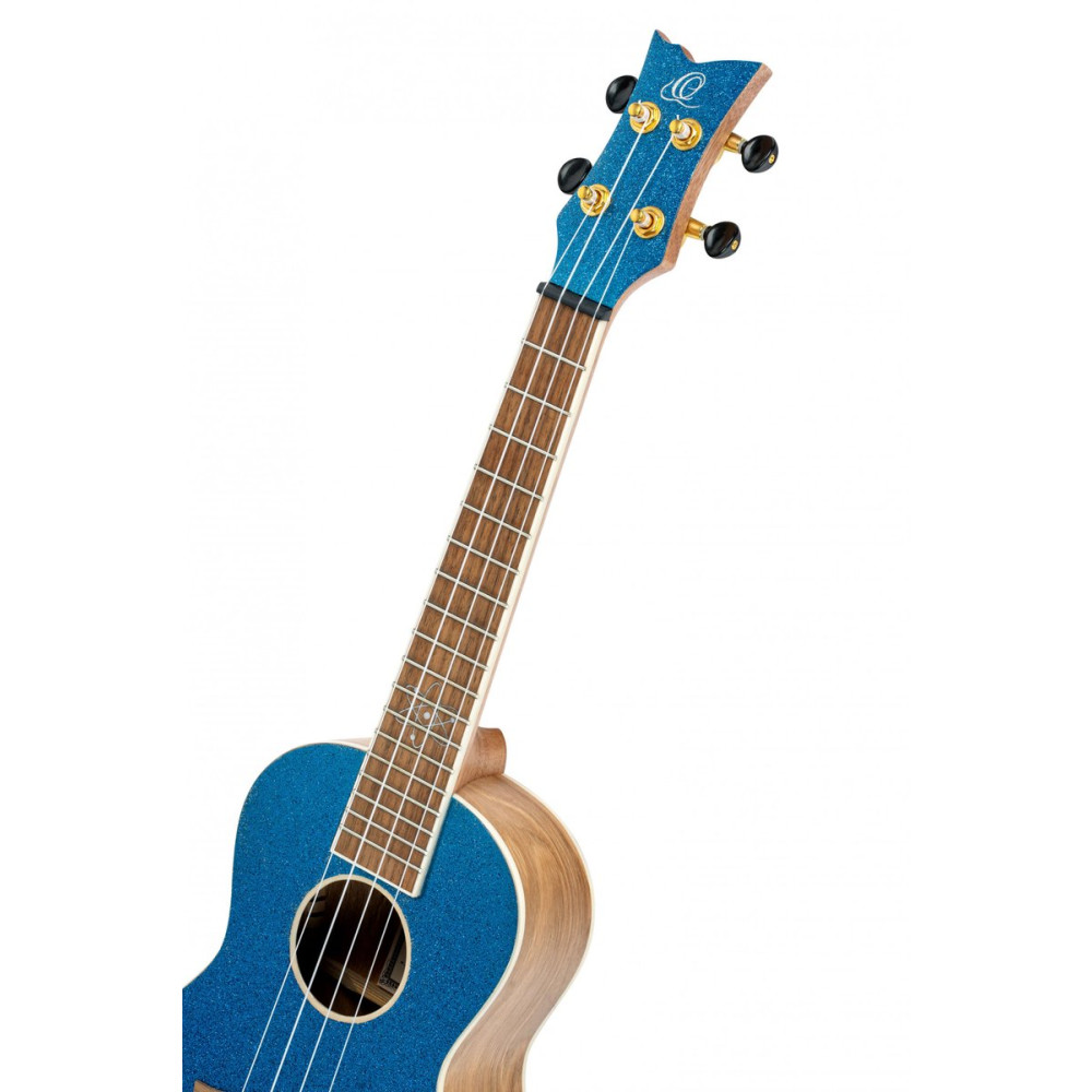 Ortega RUEL-MBL Element Series Concert Ukulele 4 String - Spruce / Catalpa Metallic Blue + Bag