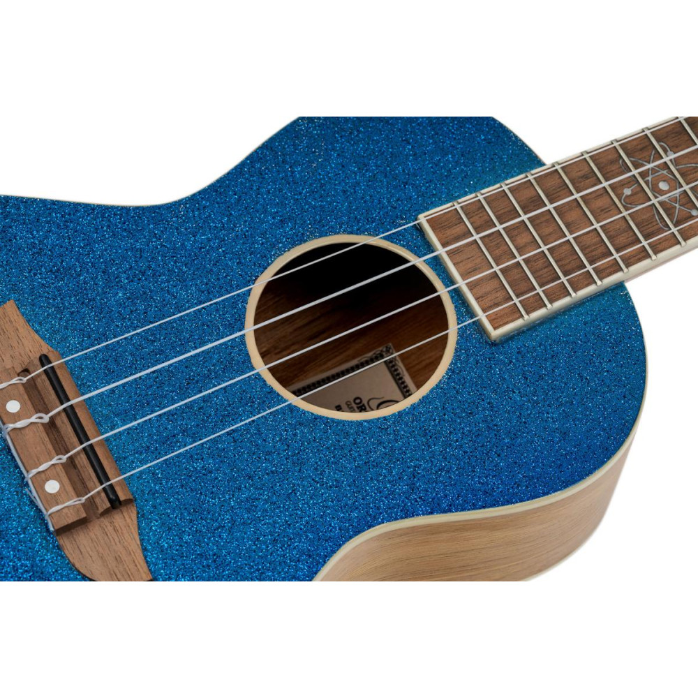 Ortega RUEL-MBL Element Series Concert Ukulele 4 String - Spruce / Catalpa Metallic Blue + Bag