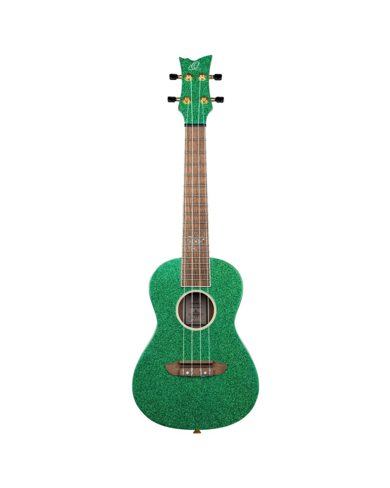 Ortega RUEL-MGR Element Series Concert Ukulele 4 String - Spruce / Catalpa Metallic Green + Bag