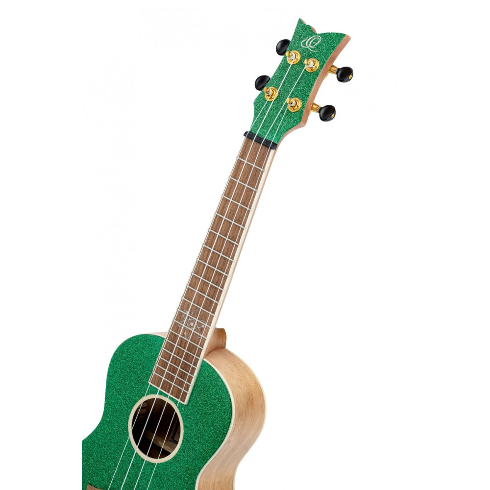 Ortega RUEL-MGR Element Series Concert Ukulele 4 String - Spruce / Catalpa Metallic Green + Bag