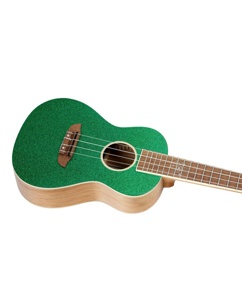 Ortega RUEL-MGR Element Series Concert Ukulele 4 String - Spruce / Catalpa Metallic Green + Bag