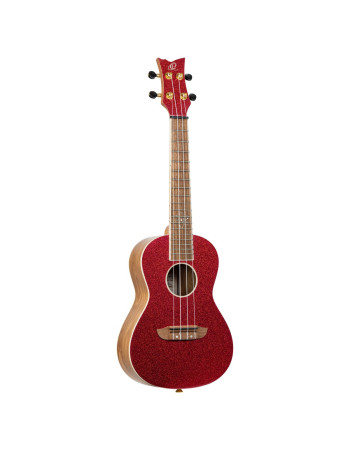 Ortega RUEL-MRD Element Series Concert Ukulele 4 String - Spruce / Catalpa Metallic Red + Bag