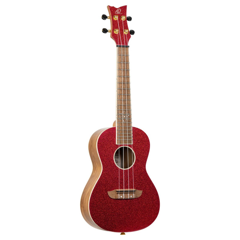 Ortega RUEL-MRD Element Series Concert Ukulele 4 String - Spruce / Catalpa Metallic Red + Bag