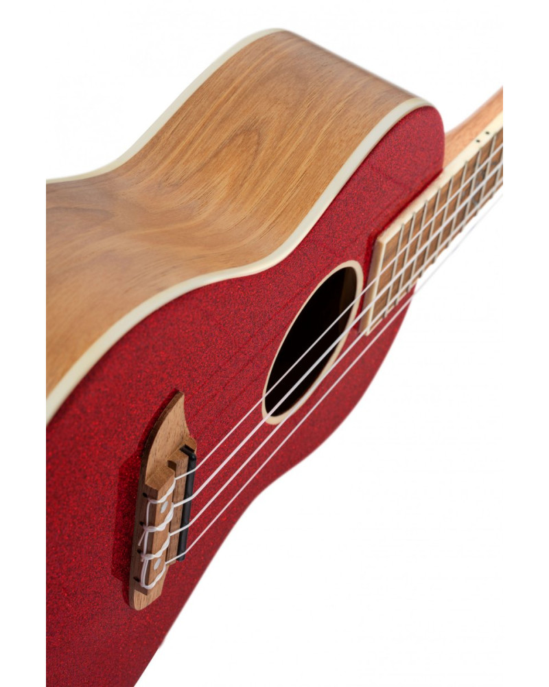 Ortega RUEL-MRD Element Series Concert Ukulele 4 String - Spruce / Catalpa Metallic Red + Bag