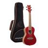 Ortega RUEL-MRD Element Series Concert Ukulele 4 String - Spruce / Catalpa Metallic Red + Bag