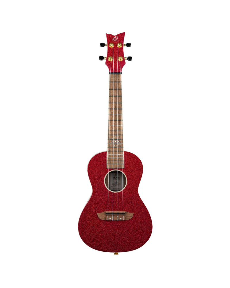 Ortega RUEL-MRD Element Series Concert Ukulele 4 String - Spruce / Catalpa Metallic Red + Bag