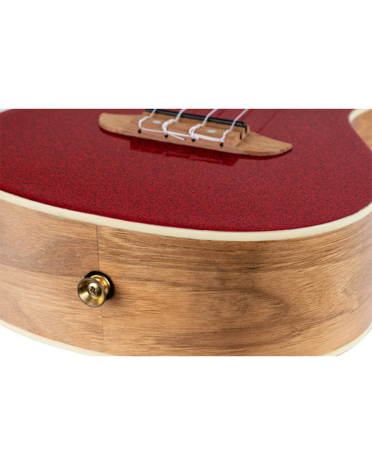 Ortega RUEL-MRD Element Series Concert Ukulele 4 String - Spruce / Catalpa Metallic Red + Bag