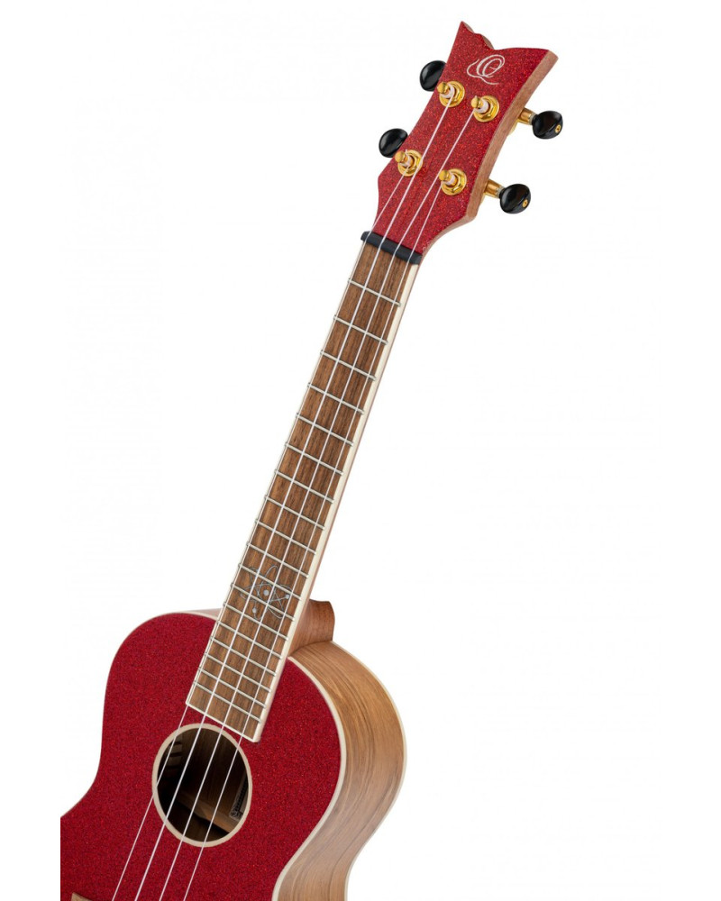 Ortega RUEL-MRD Element Series Concert Ukulele 4 String - Spruce / Catalpa Metallic Red + Bag