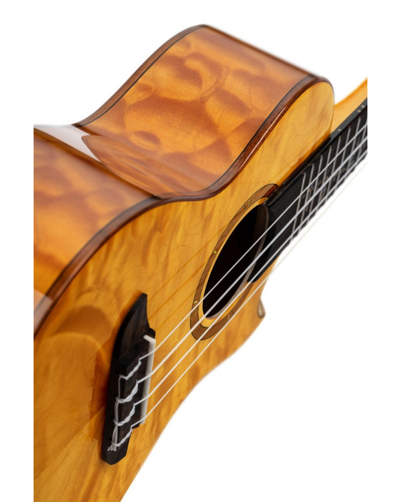 Ortega RUET-QMA Elite Series Concert Ukulele 4 String - Quilted Maple Natural + Bag