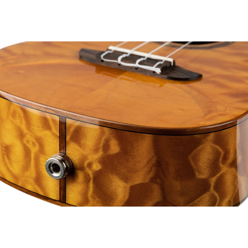 Ortega RUET-QMA Elite Series Concert Ukulele 4 String - Quilted Maple Natural + Bag