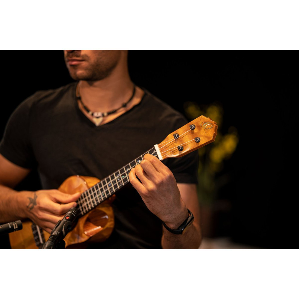 Ortega RUET-QMA Elite Series Concert Ukulele 4 String - Quilted Maple Natural + Bag