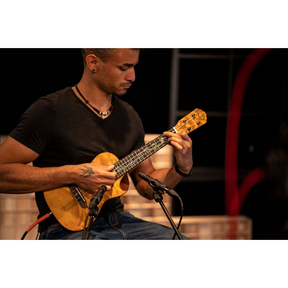 Ortega RUET-QMA Elite Series Concert Ukulele 4 String - Quilted Maple Natural + Bag