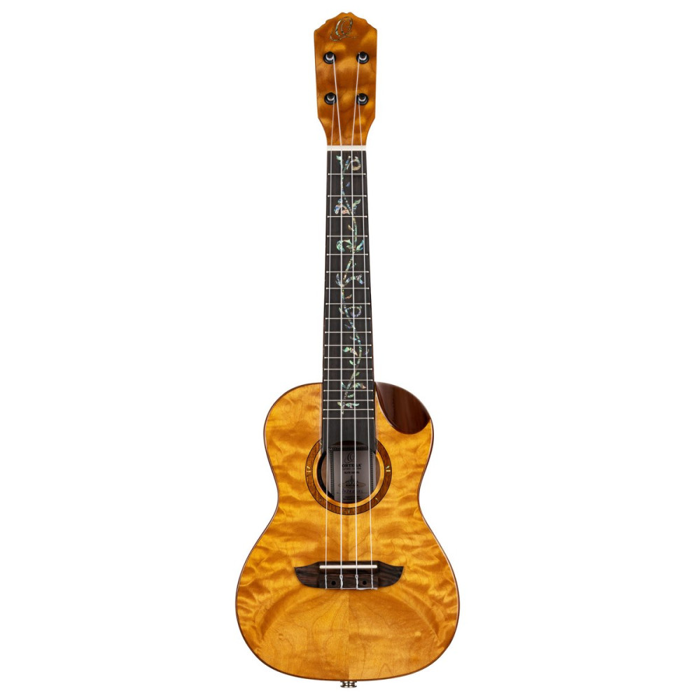 Ortega RUET-QMA Elite Series Concert Ukulele 4 String - Quilted Maple Natural + Bag