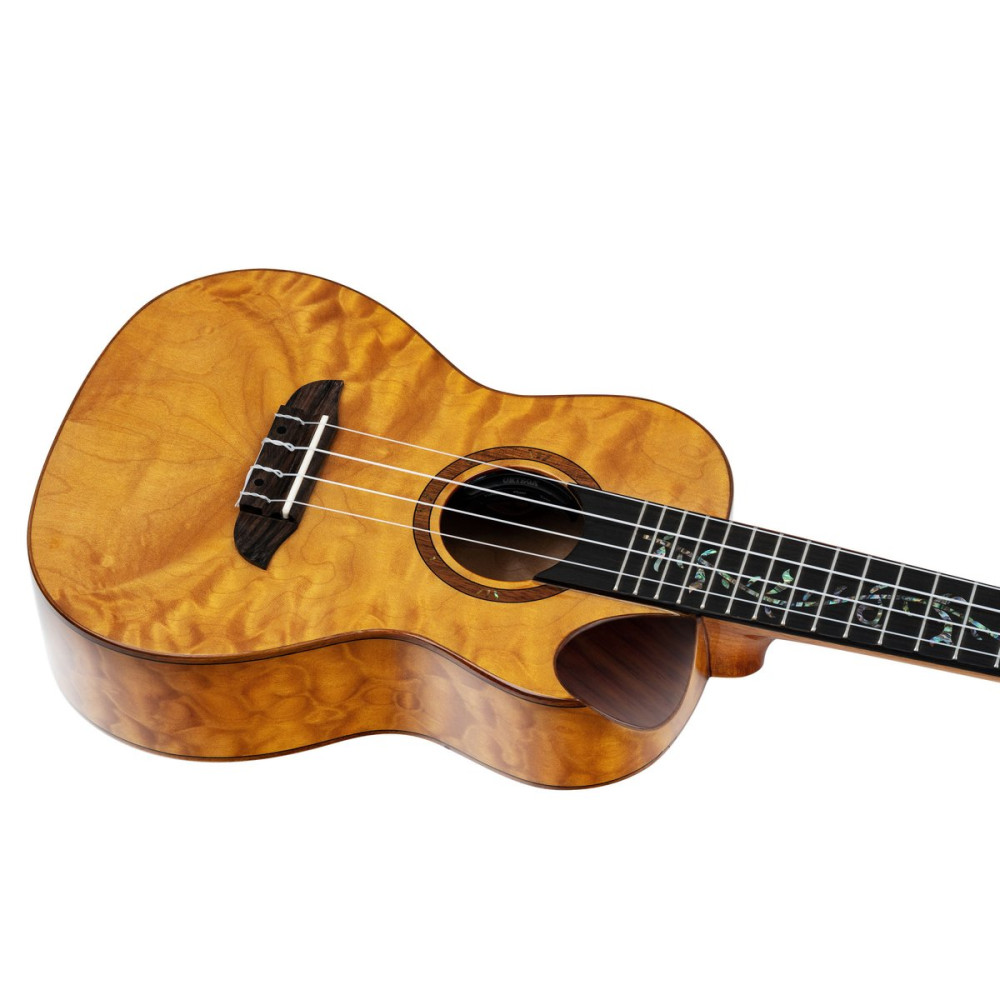 Ortega RUET-QMA Elite Series Concert Ukulele 4 String - Quilted Maple Natural + Bag