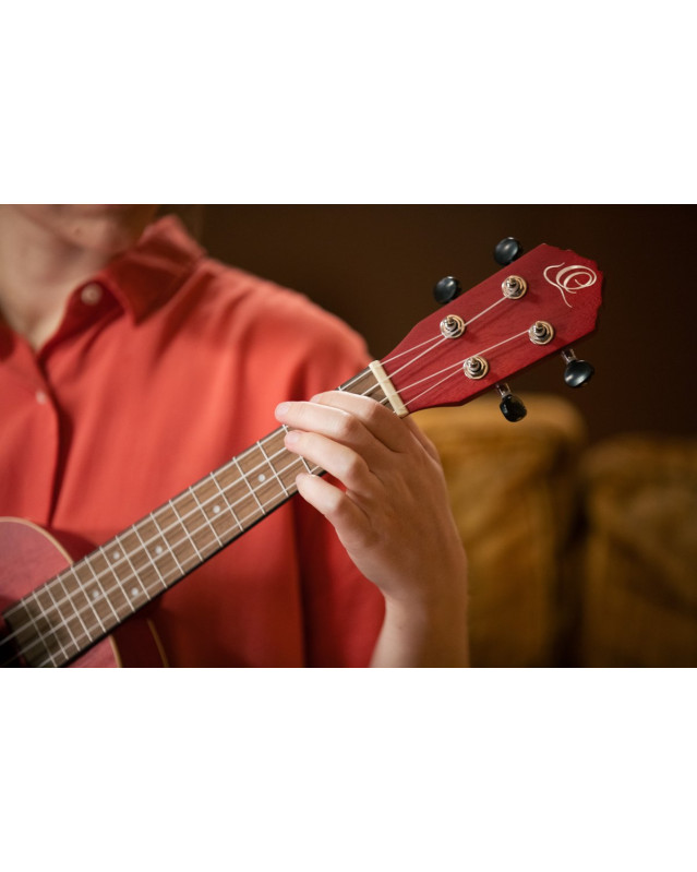 Ortega RUFIRE Earth Series Concert Ukulele 4 String - Fire Red