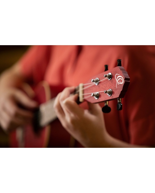 Ortega RUFIRE Earth Series Concert Ukulele 4 String - Fire Red
