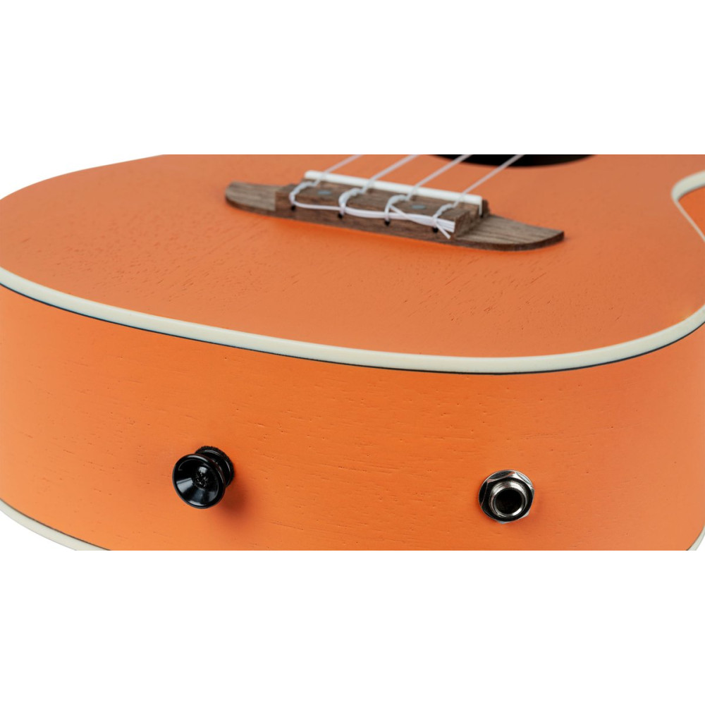 Ortega RUHWCE Custom Built Series Halloween Edition Concert Preamp Ukulele 4 String - Pumpkin Orange