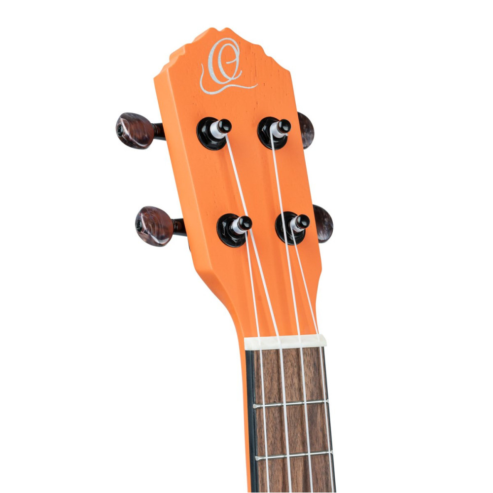 Ortega RUHWCE Custom Built Series Halloween Edition Concert Preamp Ukulele 4 String - Pumpkin Orange