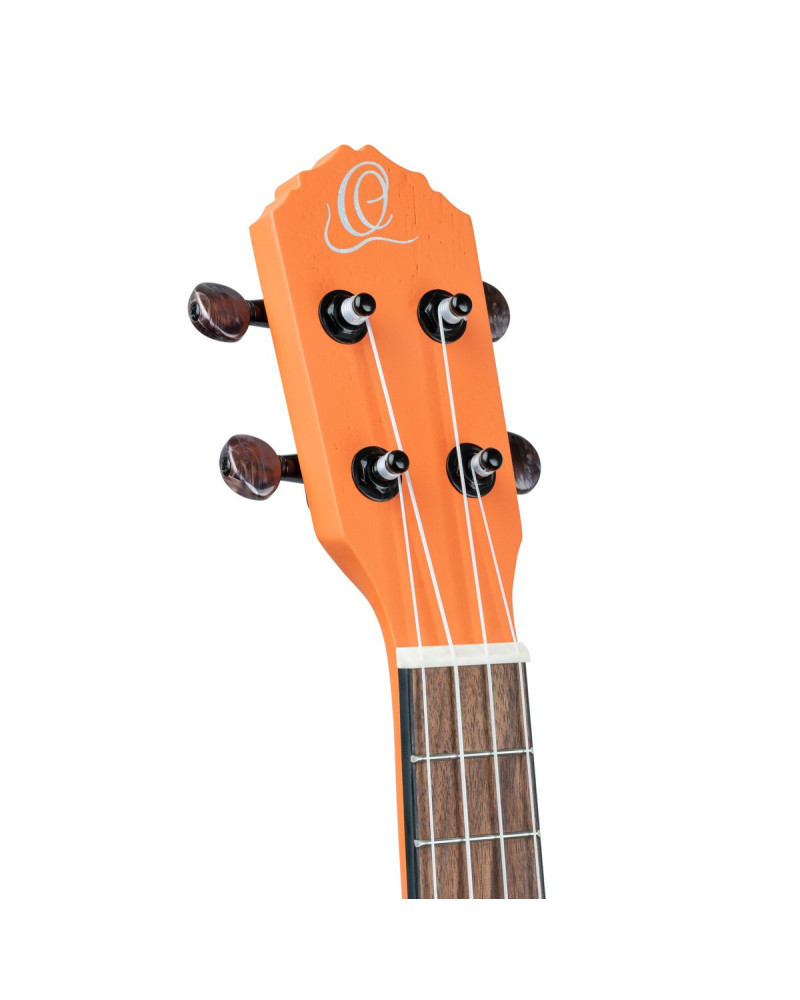 Ortega RUHWCE Custom Built Series Halloween Edition Concert Preamp Ukulele 4 String - Pumpkin Orange