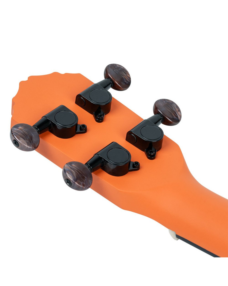 Ortega RUHWCE Custom Built Series Halloween Edition Concert Preamp Ukulele 4 String - Pumpkin Orange
