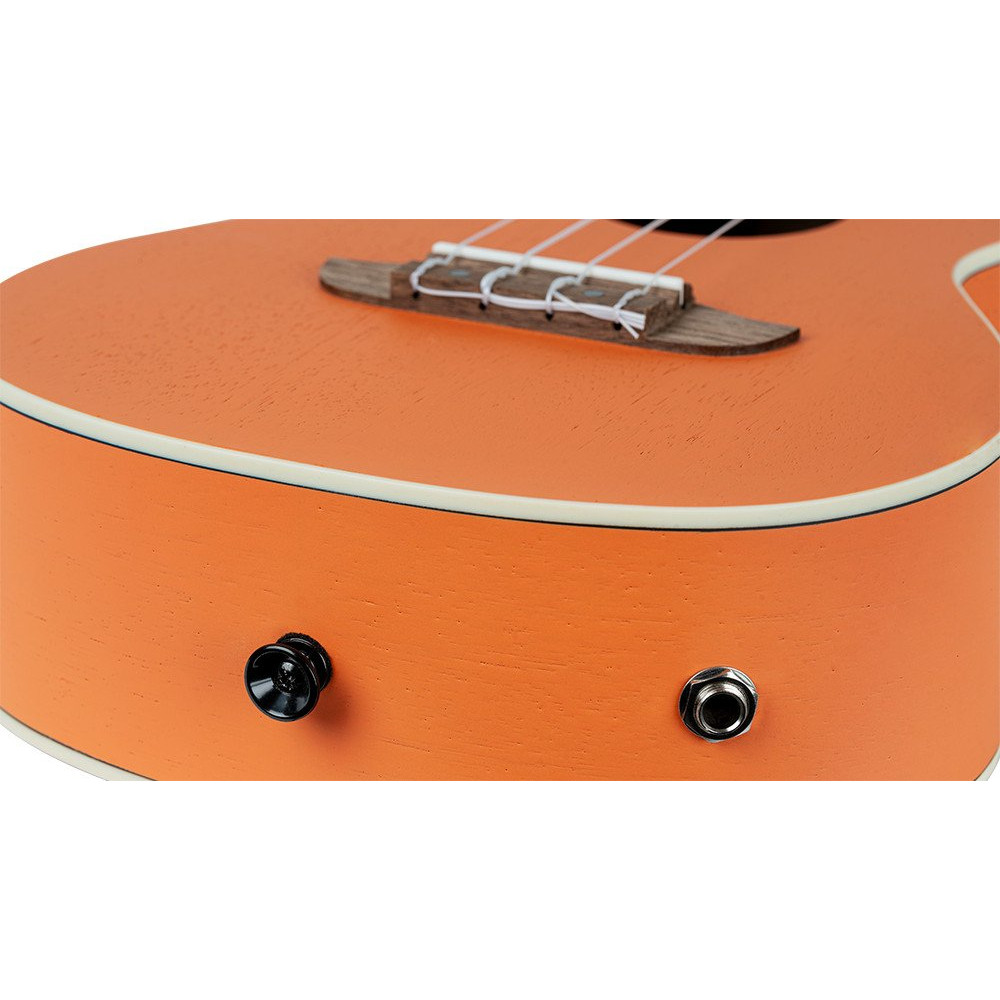 Ortega RUHWCE Custom Built Series Halloween Edition Concert Preamp Ukulele 4 String - Pumpkin Orange