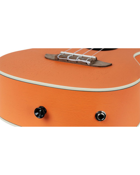Ortega RUHWCE Custom Built Series Halloween Edition Concert Preamp Ukulele 4 String - Pumpkin Orange