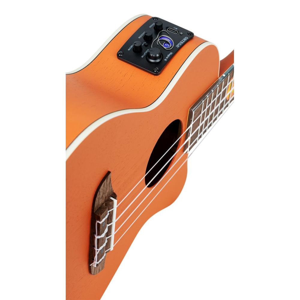 Ortega RUHWCE Custom Built Series Halloween Edition Concert Preamp Ukulele 4 String - Pumpkin Orange