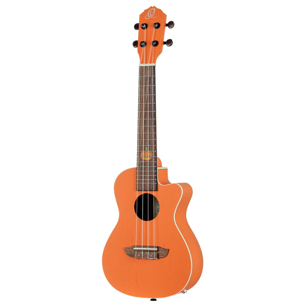 Ortega RUHWCE Custom Built Series Halloween Edition Concert Preamp Ukulele 4 String - Pumpkin Orange