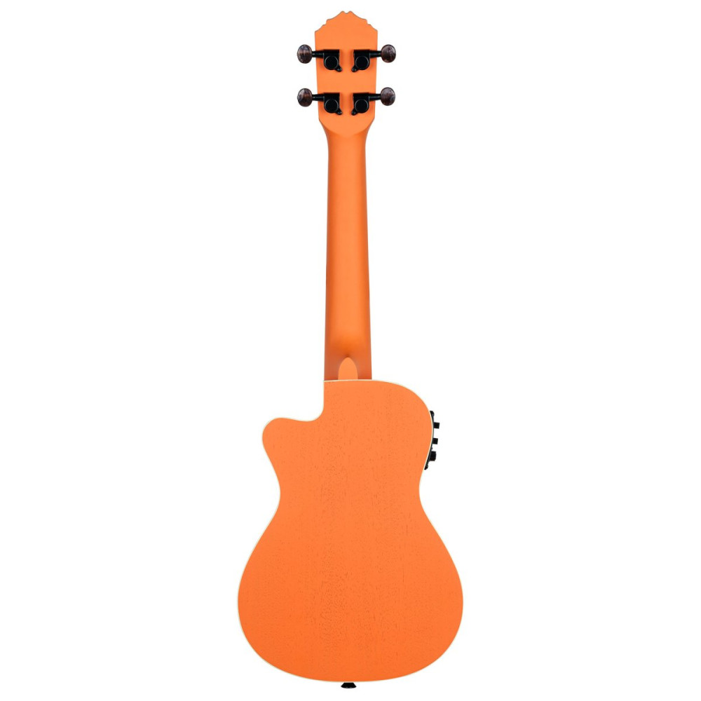 Ortega RUHWCE Custom Built Series Halloween Edition Concert Preamp Ukulele 4 String - Pumpkin Orange