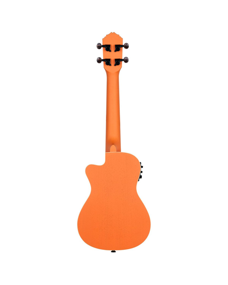 Ortega RUHWCE Custom Built Series Halloween Edition Concert Preamp Ukulele 4 String - Pumpkin Orange